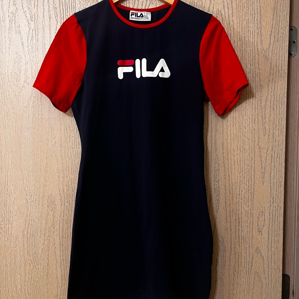 Fila Black Dress with Red Sleeves